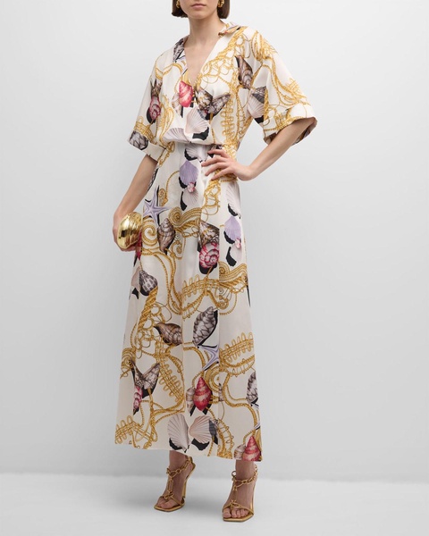 Winny Shell-Print Maxi Dress