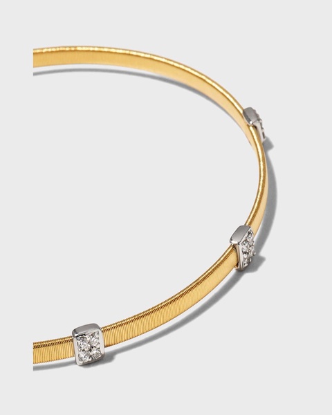 18K Yellow Gold 3-Station Diamond Bracelet