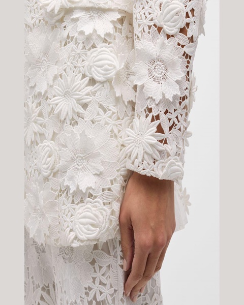 Kehlani Notched-Lapel Floral Lace Jacket