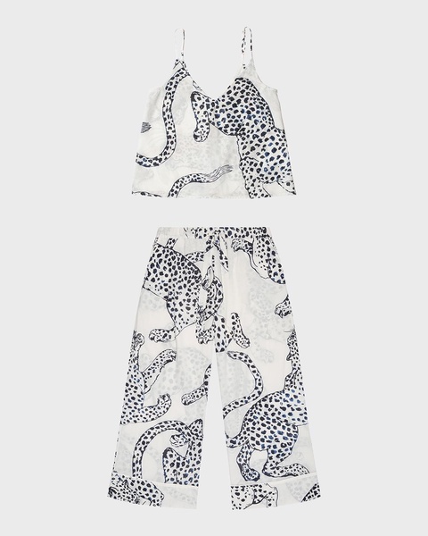 Cropped Animal-Print Cami Pajama Set