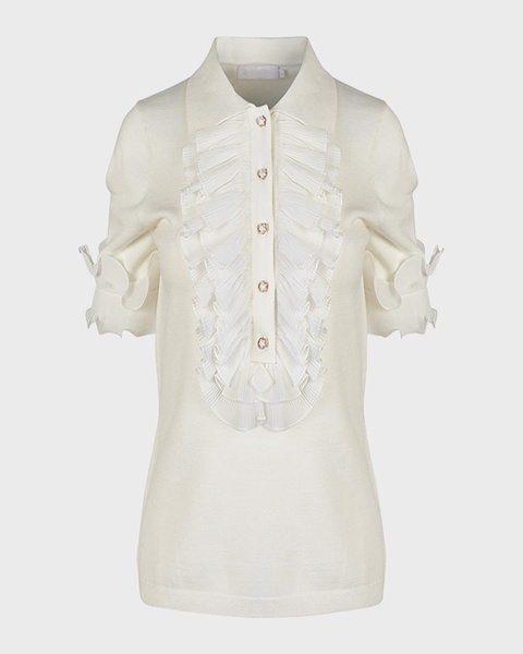 Maelys Ruffle-Trim Knit Shirt