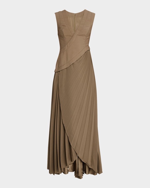 Fairfield V-Neck Pleated Maxi Dress