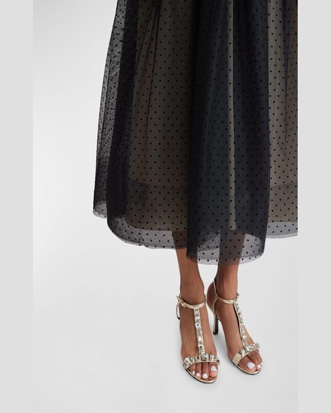 Swiss Dot Tulle Full Midi Skirt