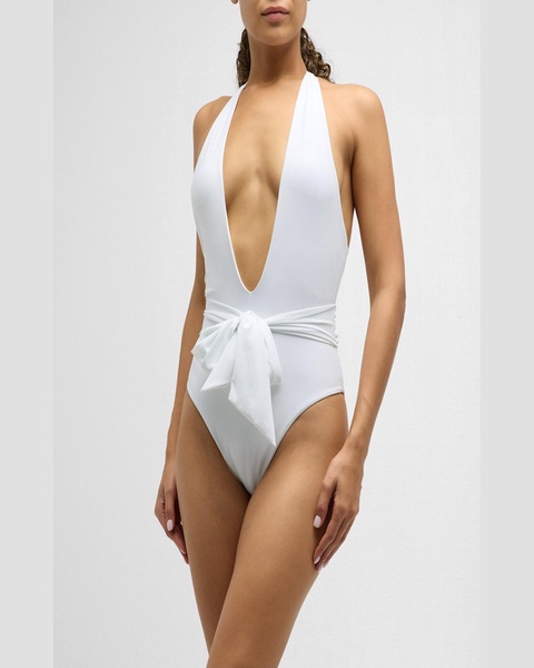 Raquel Solid Backless One-Piece Swimsuit 