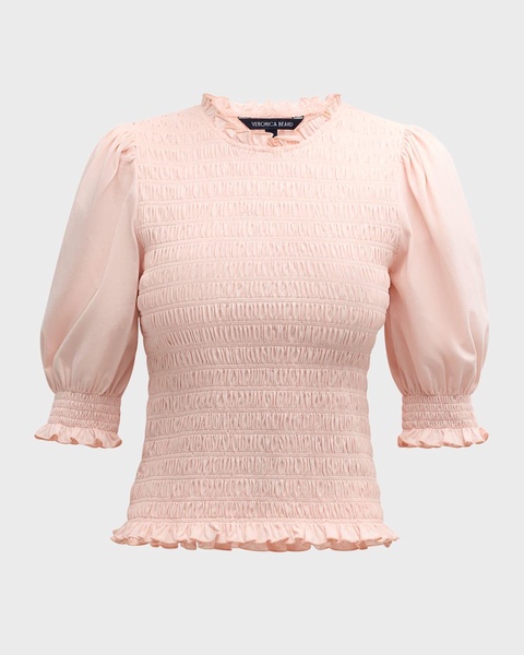 Langston Smocked Short-Sleeve Top