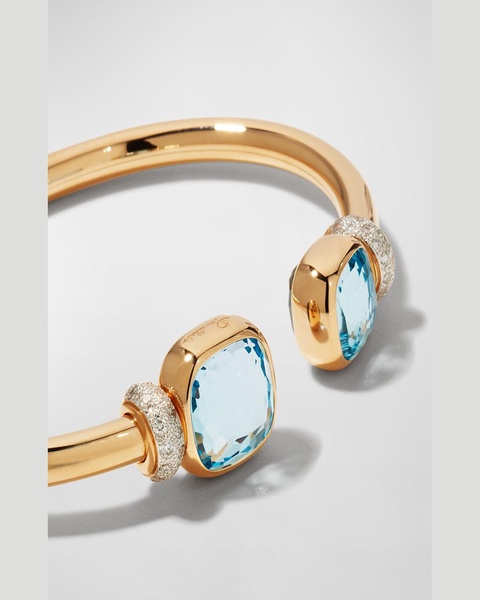 Nudo Classic and Petit Rose Gold Bangle with Sky Blue Topaz, Size M