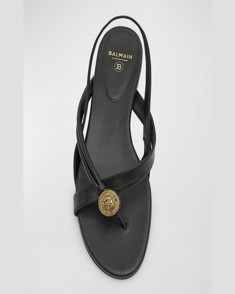 Alma Leather Medallion Thong Sandals