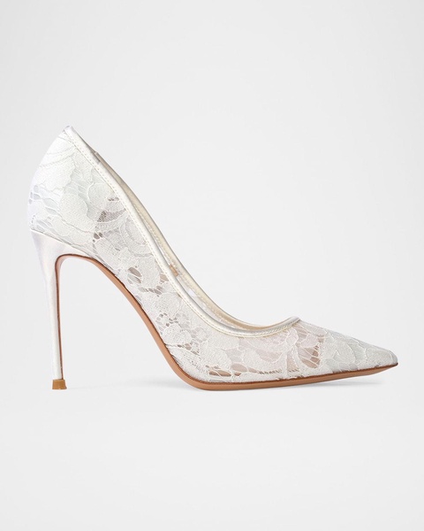 Lace Satin Stiletto Pumps