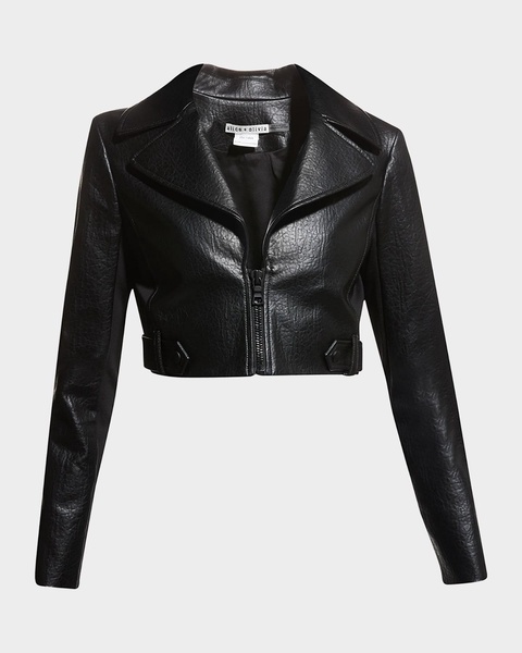 Yardley Vegan-Leather Cropped Jacket