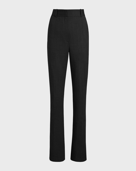 Wool Straight Leg Trousers