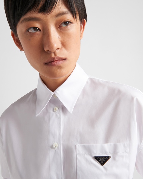 triangle-logo poplin shirt