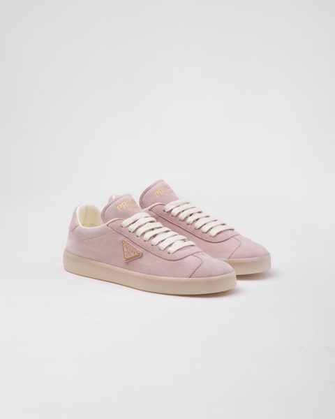 Triangle-logo suede sneakers 