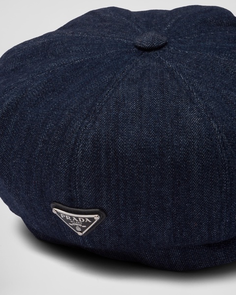 logo-plaque denim cap