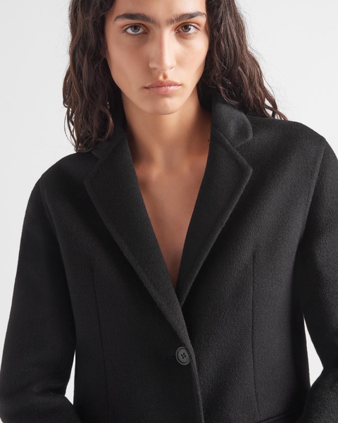 single-breasted cashgora coat