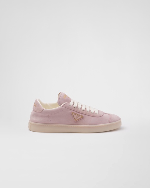 Triangle-logo suede sneakers 