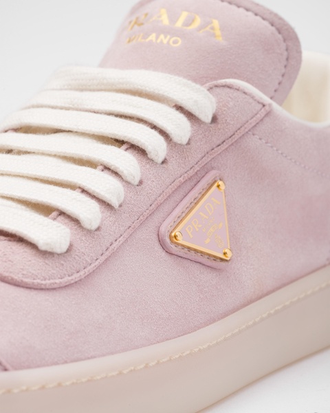 Triangle-logo suede sneakers 