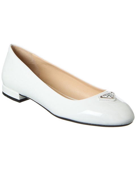 Prada Logo Patent Ballerina Flat