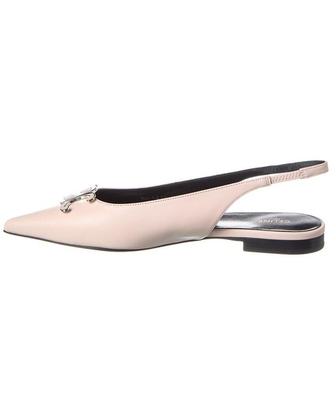 CELINE Alma Triomphe Leather Slingback Flat