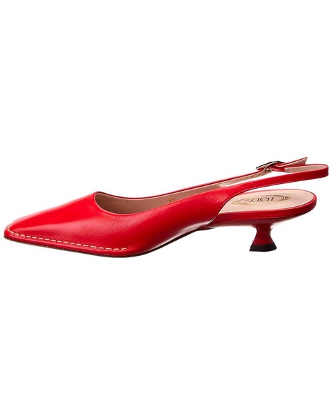 TOD’s Logo Leather Slingback Pump