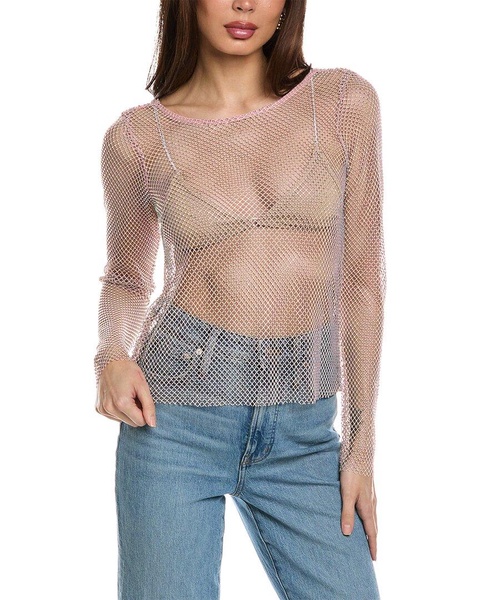 Free People Low Back Fishnet Top