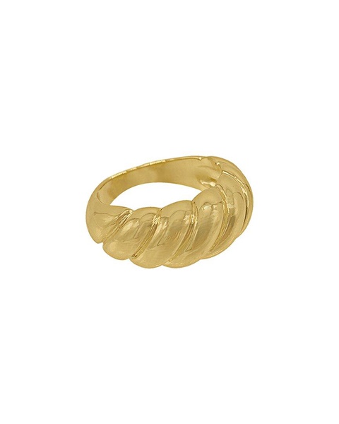 ADORNIA 14K Plated Croissant Ring