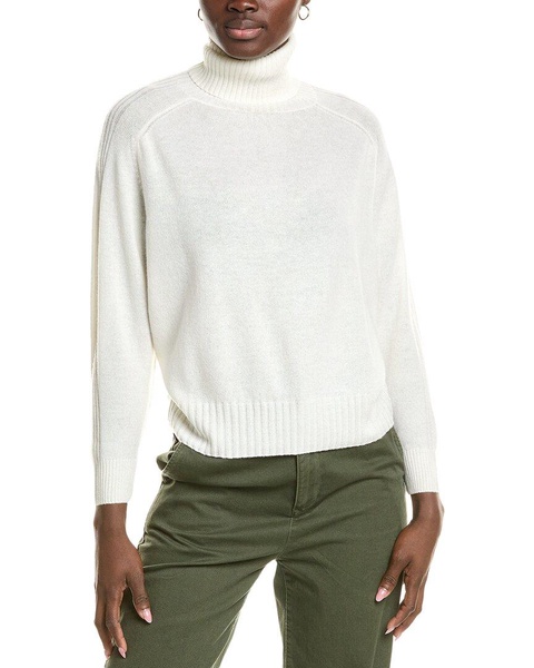 wool & cashmere-blend overarm rib roll neck jumper