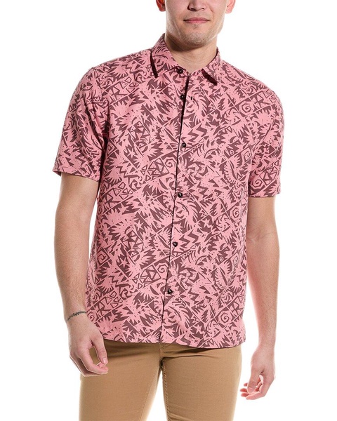 Ted Baker Barons Abstract Print Linen-Blend Shirt