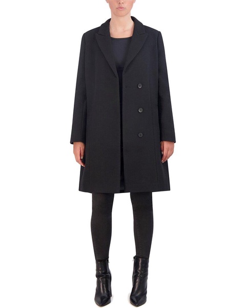 Cole Haan Asymmetrical Peak Lapel Wool-Blend Coat