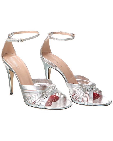 Gucci Crawford Metallic Leather Sandal