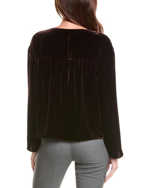 EILEEN FISHER Ballet Neck Velvet Top