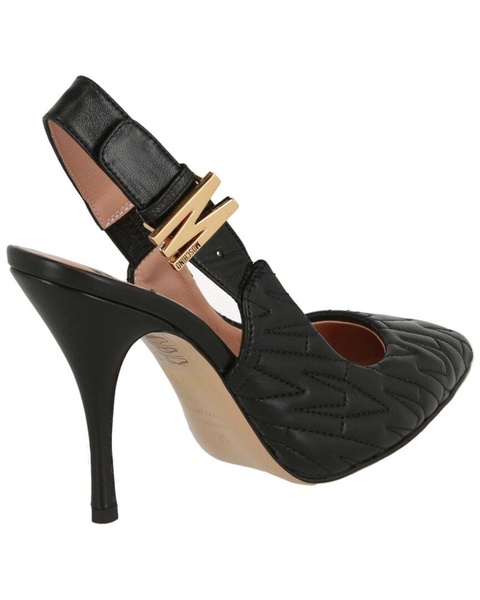 Moschino Logo Leather Slingback Pump