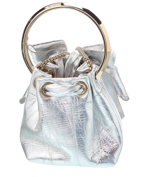 Jimmy Choo Micro Bon Bon Leather Bucket Bag