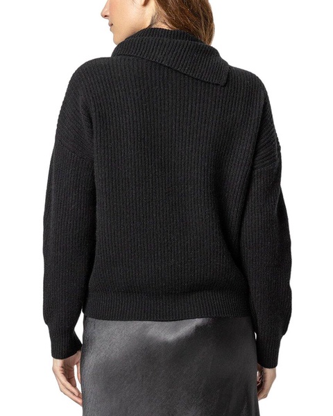 Lilla P Folded Collar Wool & Cashmere-Blend Sweater