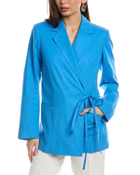 Jason Wu Tie Detail Linen-Blend Blazer