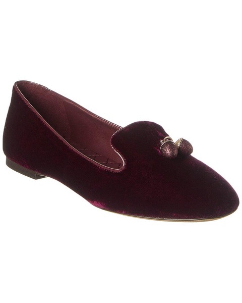 Tory Burch Acorn Charm Velvet Smoking Slipper