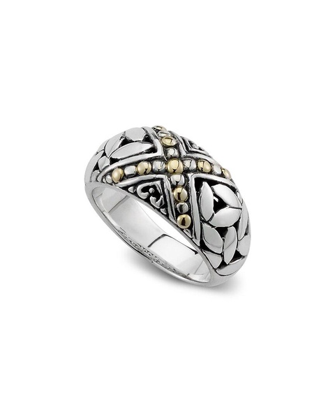 Samuel B. 18K Over Silver Leaf Design Ring