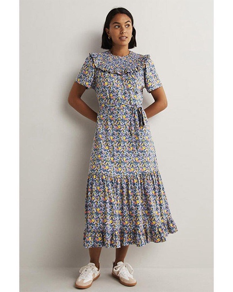 Boden Smocked Yoke Jersey Midi Dress