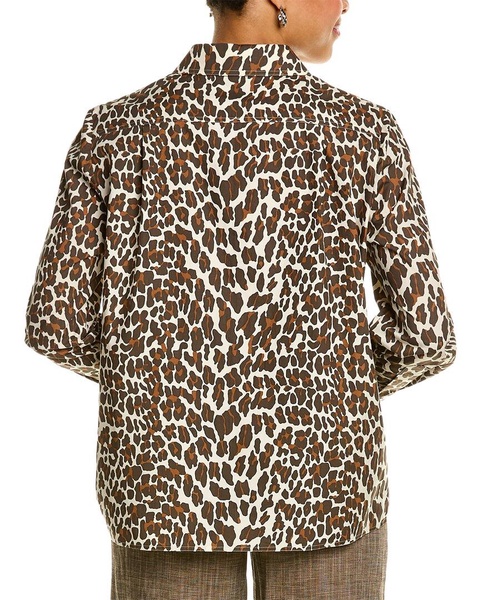 Tory Burch Reva Leopard Poplin Shirt