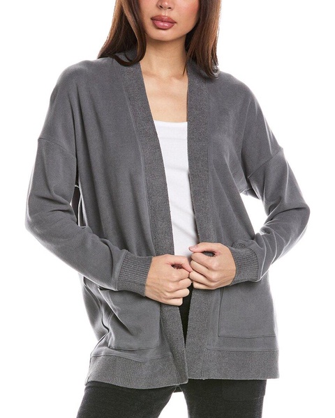 Barefoot Dreams Malibu Collection Brushed Fleece Sweater Mix Cardigan