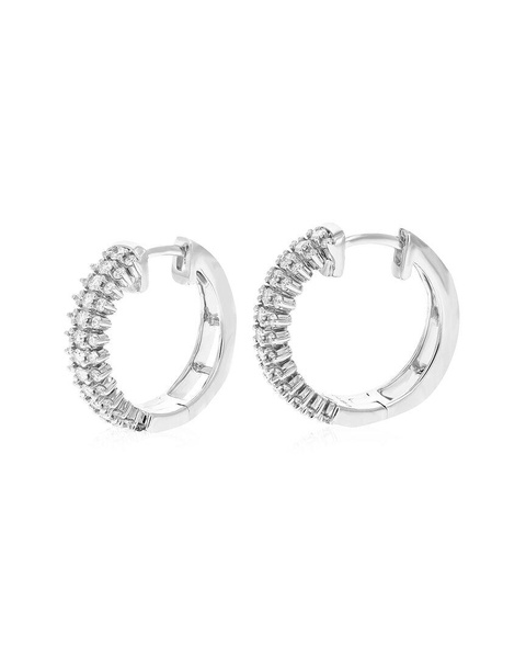 Amairah Silver 0.75 ct. tw. Lab-Grown Diamond Hoops