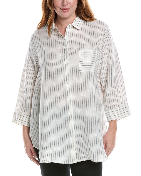 Marina Rinaldi Plus Federica Linen Shirt