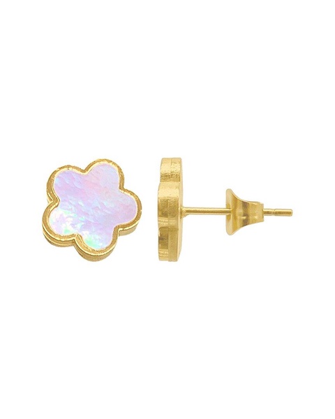 ADORNIA 14K Plated Clover Studs