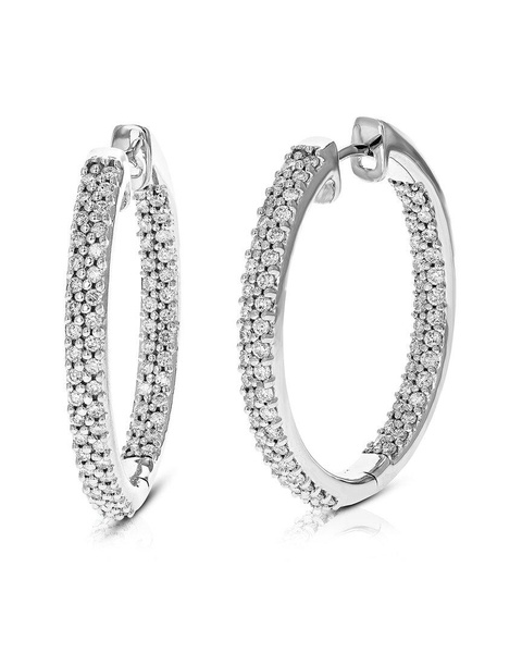 Amairah Silver 1.75 ct. tw. Lab-Grown Diamond Hoops