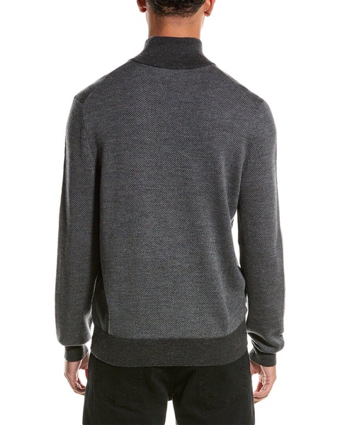 Bruno Magli Twill Suede-Trim Wool Pullover