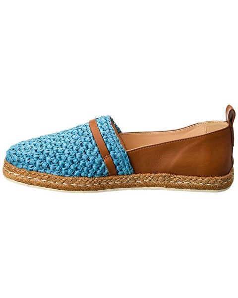 TOD's Gomma Raffia & Leather Espadrille