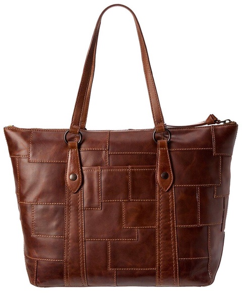 Frye Melissa Patchwork Zip Leather Shopper Tote