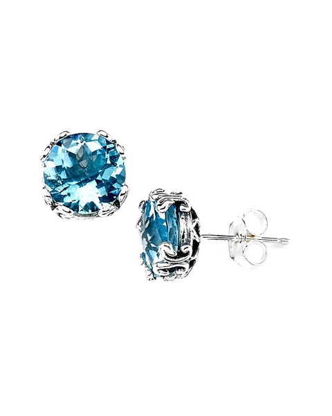 Samuel B. Silver 5.30 ct. tw. Blue Topaz Studs