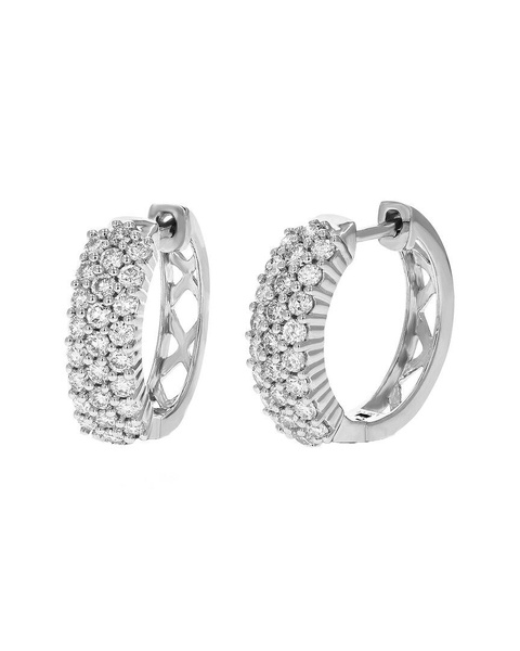 Silver 1.00 ct. tw. Lab-Grown Diamond Hoops