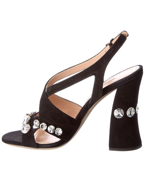 Miu Miu Crystal Suede Sandal