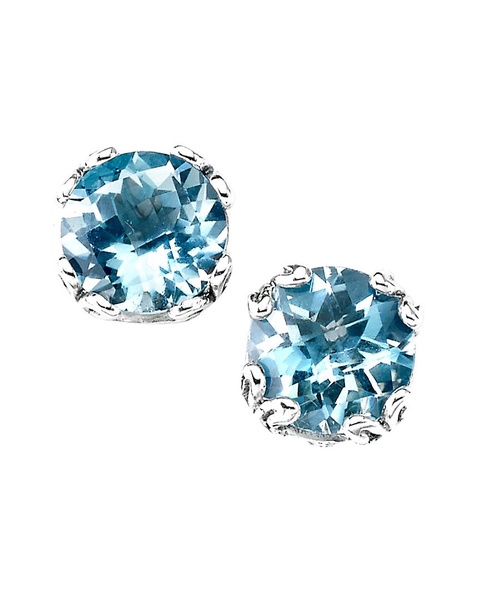 Samuel B. Silver 5.30 ct. tw. Blue Topaz Studs